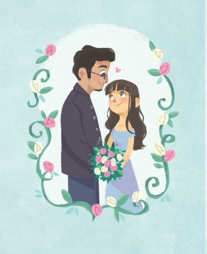 50 Ideas Wedding Couple Illustration For 2019 -   12 wedding Couple cartoon ideas