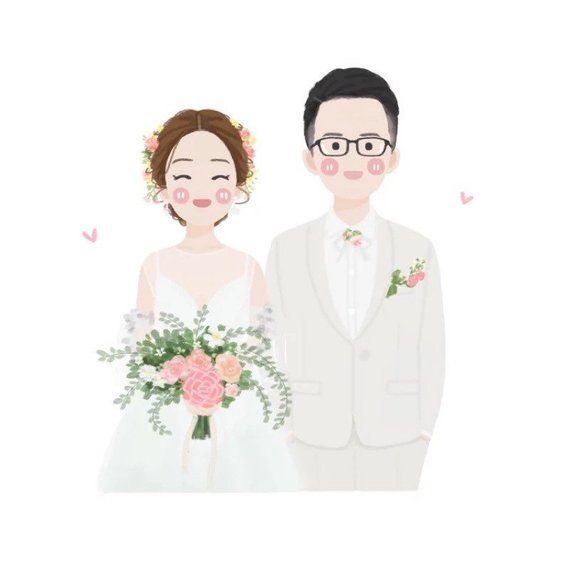 Custom illustration, wedding portraits, family portraits, profile design. Custom cartoon character -   12 wedding Couple cartoon ideas