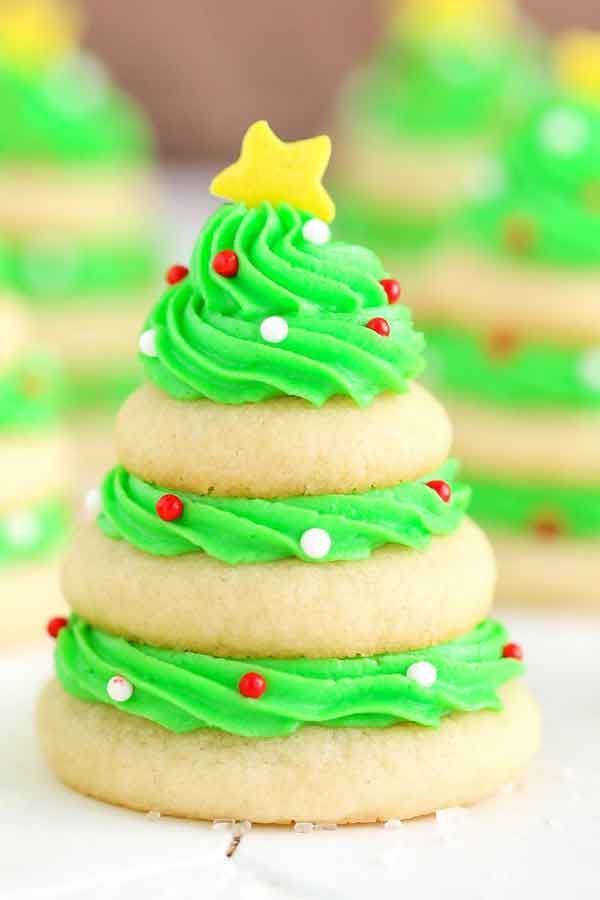 Christmas Tree Cookie Stacks -   13 desserts Christmas tree ideas