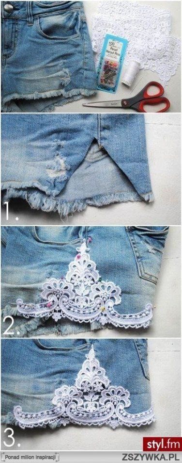 33 Ideas Diy Clothes Lace Old Jeans For 2019 -   13 DIY Clothes Lace summer ideas