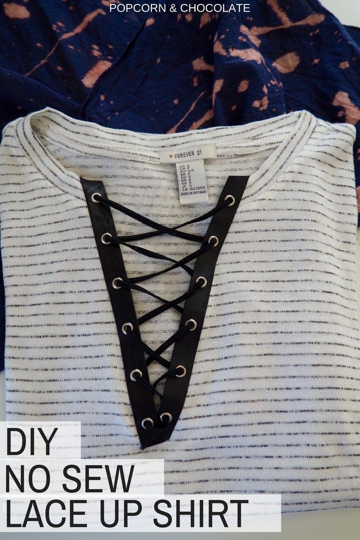 No Sew Lace Up Shirt -   13 DIY Clothes Lace summer ideas