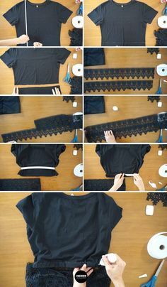 DIY No Sew T-shirt Refashion (Easy 5 Minute Ideas -   13 DIY Clothes Lace summer ideas