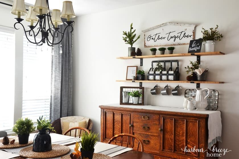 How to Make Fixer Upper Style Farmhouse Shelves -   13 room decor Dining buffet ideas