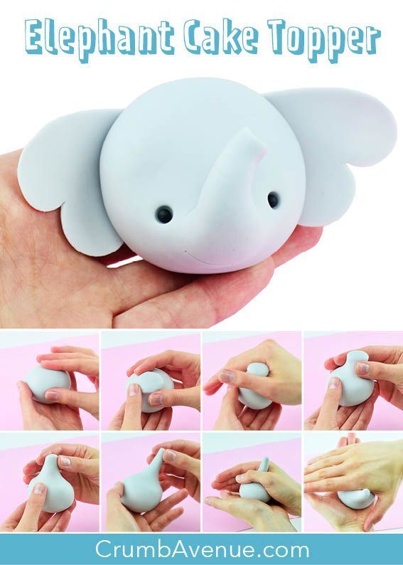 Cute Elephant Cake Topper TUTORIAL with TEMPLATES -   14 cake Decorating baby ideas