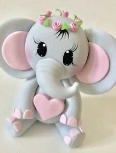 Details about Elephant With Flower Crown Wreath Cake Topper,Baby Shower,Party -   14 cake Decorating baby ideas