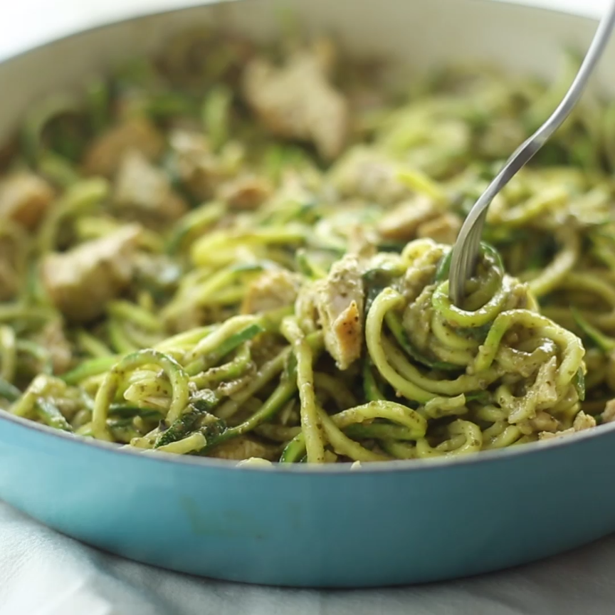 One-Pot Pesto Chicken Zucchini Noodle Pasta -   14 healthy recipes Pasta zucchini ideas