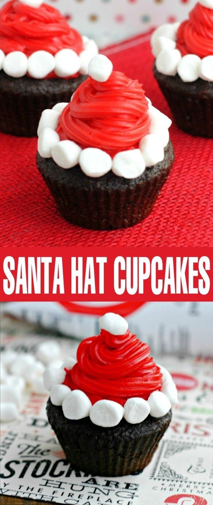 Santa Hat Cupcakes -   14 holiday desserts For Kids ideas
