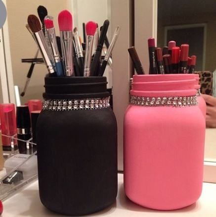 70+ Trendy Ideas Makeup Storage Diy Brush Holders Mason Jars -   14 makeup Room brush holders ideas