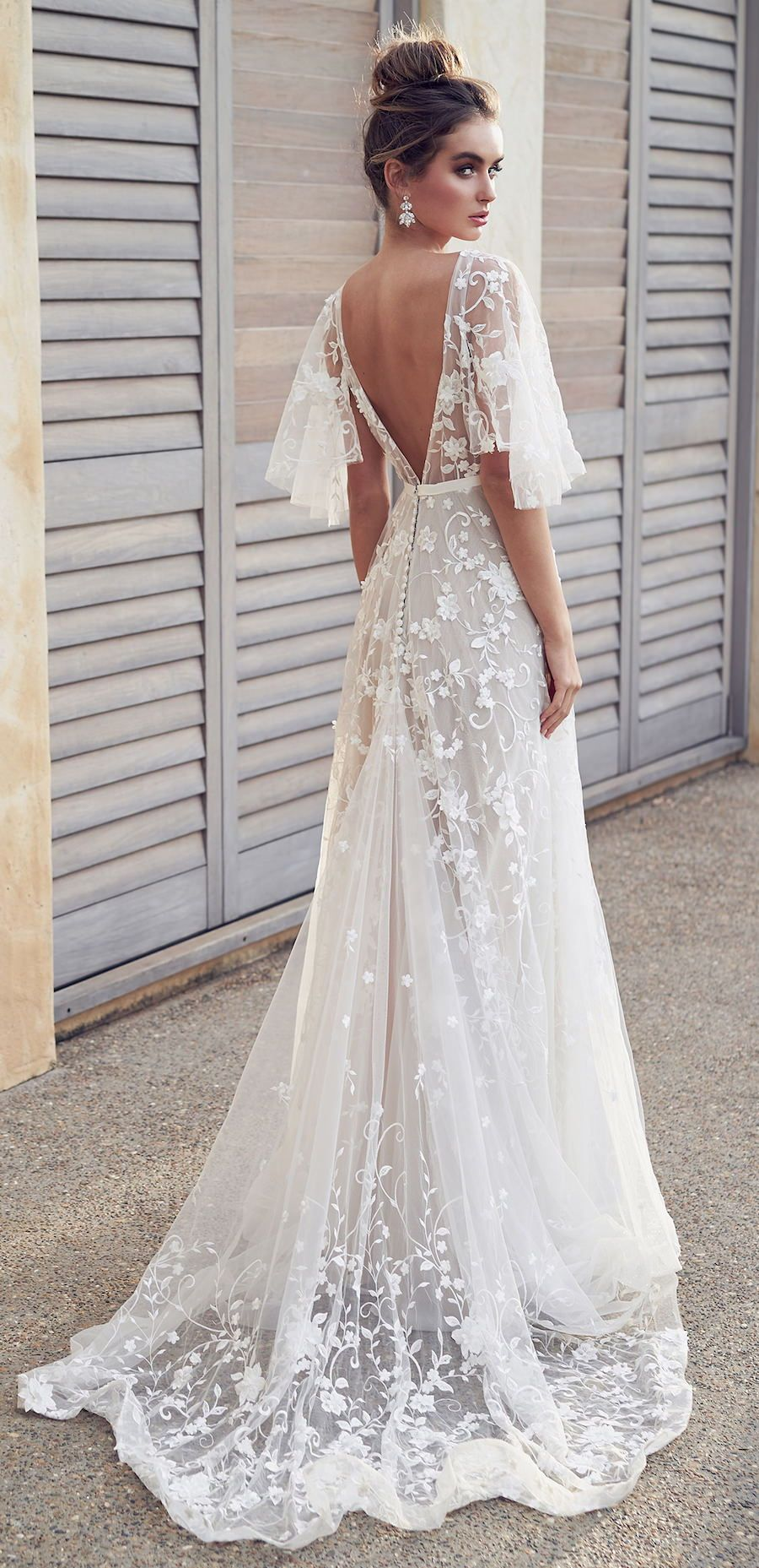 2019 Romantic White Flower Appliques Wedding Dress,Lace Long Bridal Dresses,Wedding Dress -   15 wedding Gown romantic ideas