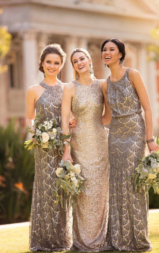 Sequin Bridesmaid Dress with Halter Neckline -   16 dress Patterns bridesmaid ideas