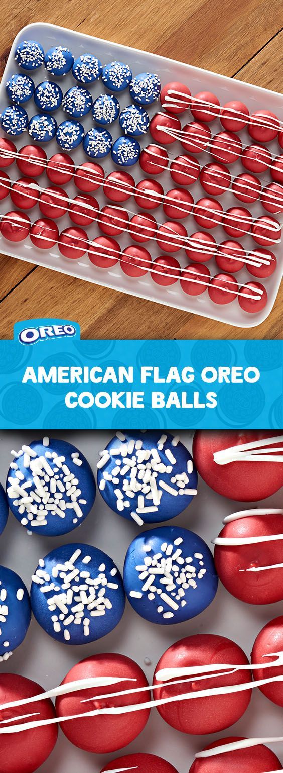 American Flag OREO Cookie Balls -   16 fourth of july desserts For A Crowd ideas