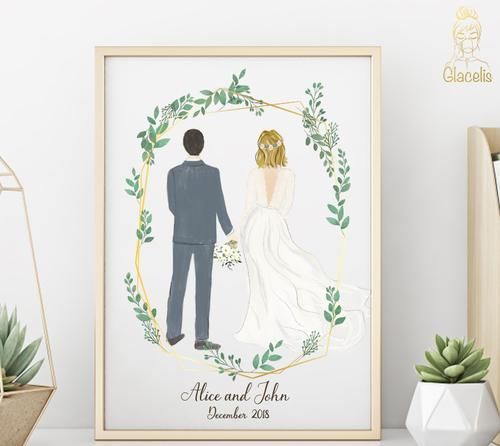 Personalized Couple Wedding Art -   16 wedding Gifts for best friend ideas