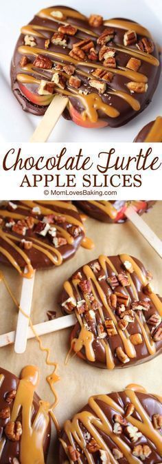 easy chocolate turtle apple slices -   17 best desserts For Kids ideas