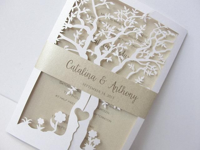 Tree - 1 white - $5.50 -   17 cricut wedding Invitations ideas
