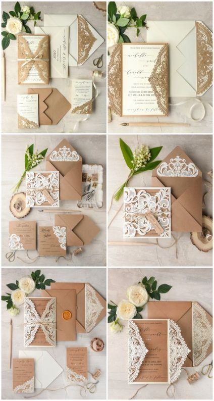 Best Wedding Invitations Rustic Pink Kraft Paper 61 Ideas -   17 cricut wedding Invitations ideas
