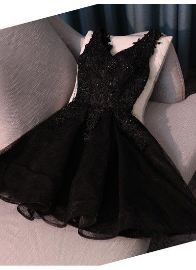 Feminine Lace Prom Dresses, Black Lace Homecoming Dress, Short Prom Dresses, Homecoming Dress Cheap -   17 dress Black short ideas