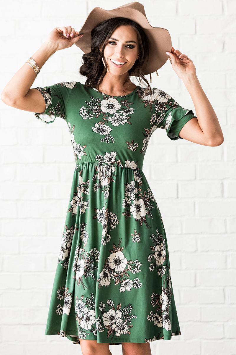 Nessa Dress (Green Floral) -   17 dress Simple floral ideas