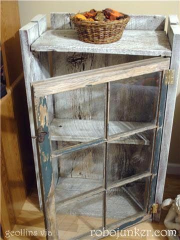 Storage Ideas Using Repurposed Finds -   20 diy projects With Pallets old windows ideas