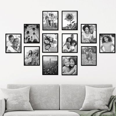 East Urban Home 12 Piece Black Picture Frame Set -   22 holiday Pictures wall ideas