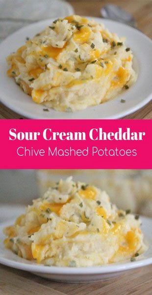 Baked Sour Cream, Cheddar & Chive Mashed Potatoes -   6 healthy recipes Sides sour cream ideas