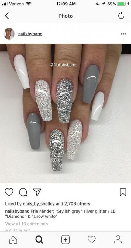 6 wedding Nails gray ideas