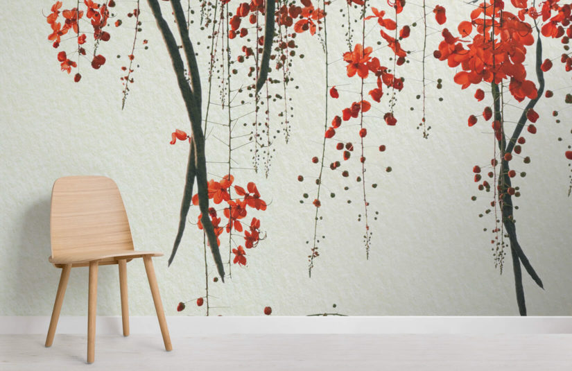 Cherry Blossom Wallpaper Mural | Red Blossom | MuralsWallpaper -   7 plants Wallpaper red ideas