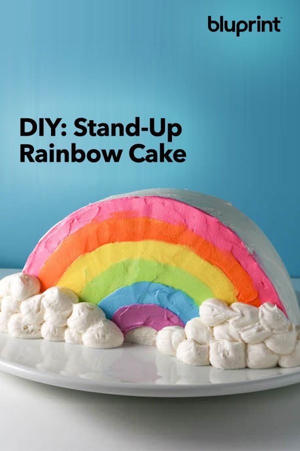Adorable DIY Stand-Up Rainbow Cake -   8 cake Rainbow fun ideas