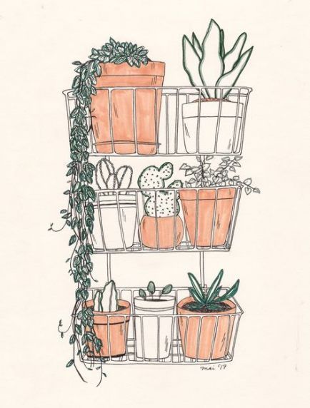 8 plants Aesthetic drawing ideas