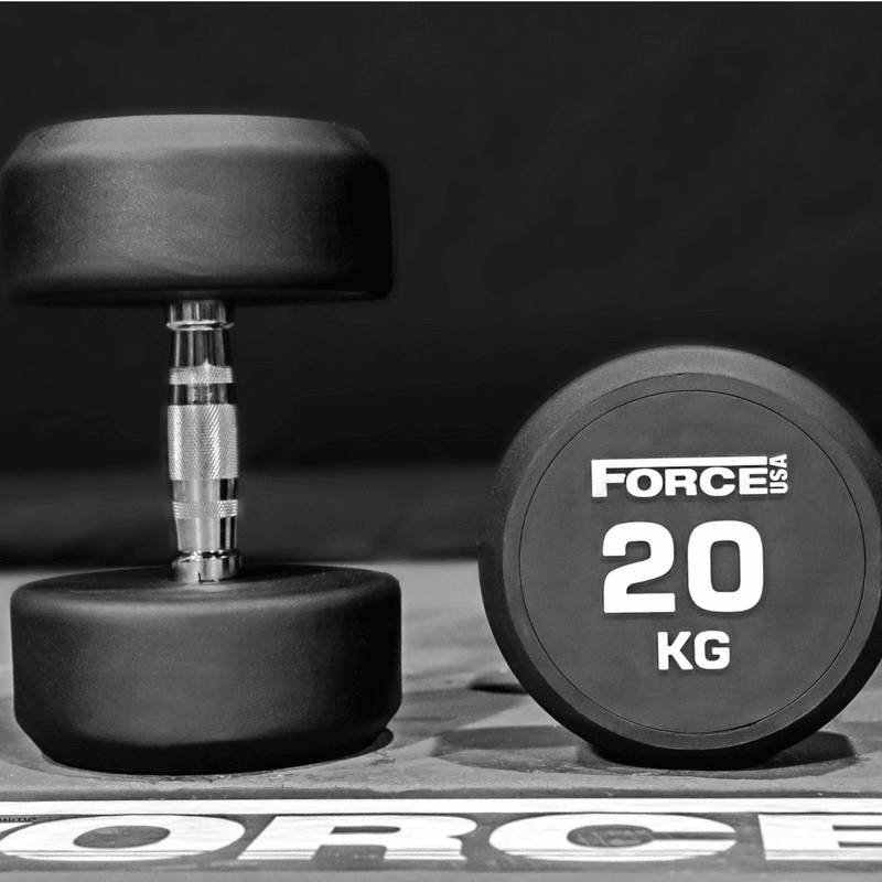 Force USA Commercial Round Rubber Dumbbells (Sold individually) -   10 fitness Center usa ideas