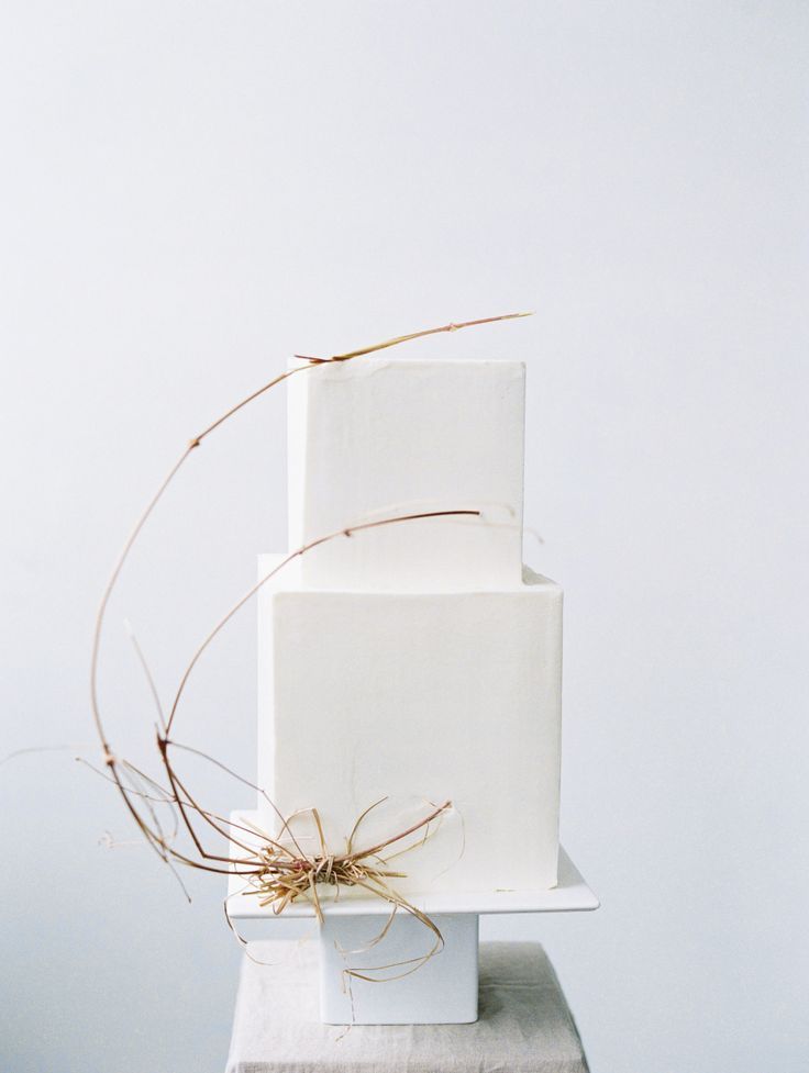 Modern Wedding Inspiration Perfect for the Summer Season -   10 minimal cake Simple ideas