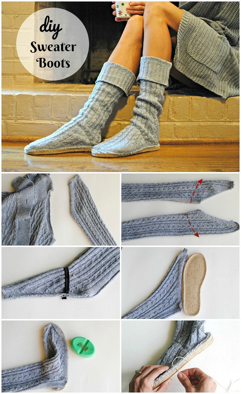DIY Upcycled Sweater Boots -   11 DIY Clothes Upcycle tips ideas