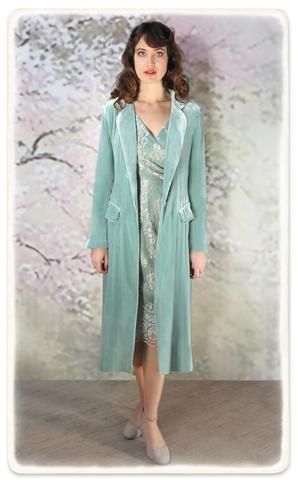 Vivienne coat in seafoam silk velvet -   11 dress Silk coats ideas