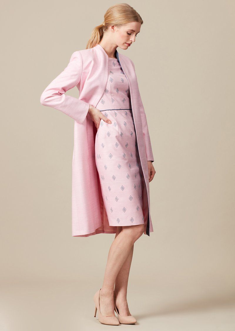 Candy/Slate Plain Raw Silk Coat - Leila -   11 dress Silk coats ideas
