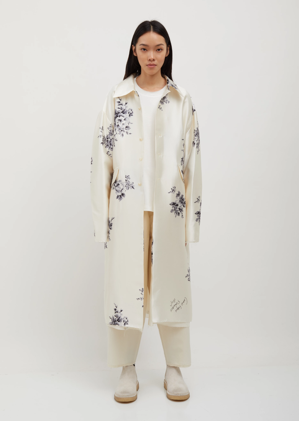 Handpainted Silk dress coat - X-Small / White -   11 dress Silk coats ideas