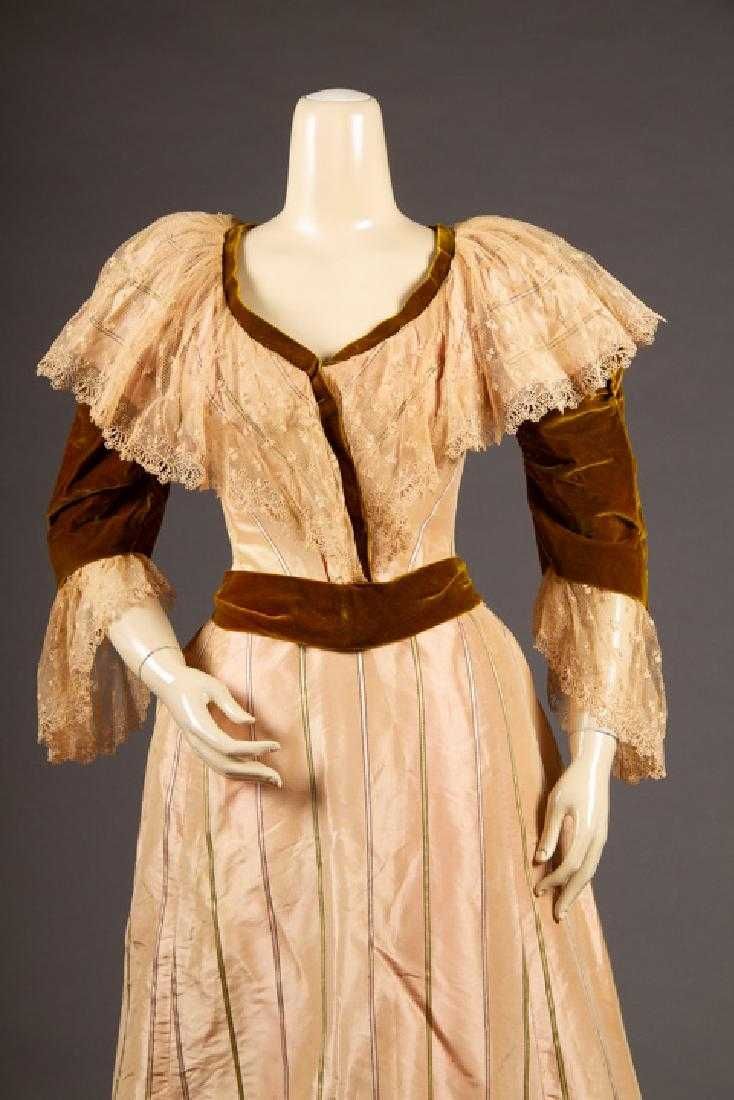 TWO SILK BUSTLE DRESSES, 1880s -   11 dress Silk coats ideas