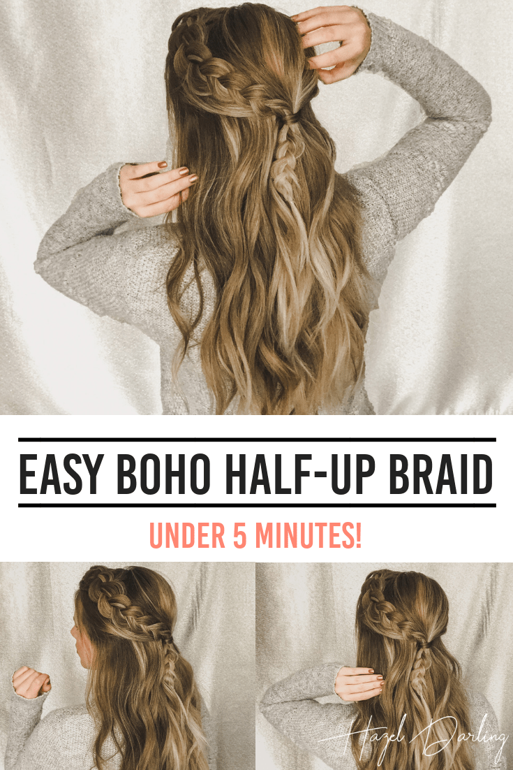 EASY Boho Half Up Braid - LAZY DAY HAIRSTYLE -   Beauty