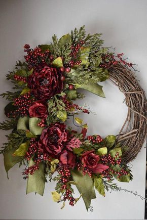 Spring wreath, home decor, Valentine's Day, grapevine wreath, rose wreath, floral design, handmade, peonies, summer wreath, Mother's Day -   12 holiday Wreaths spring ideas