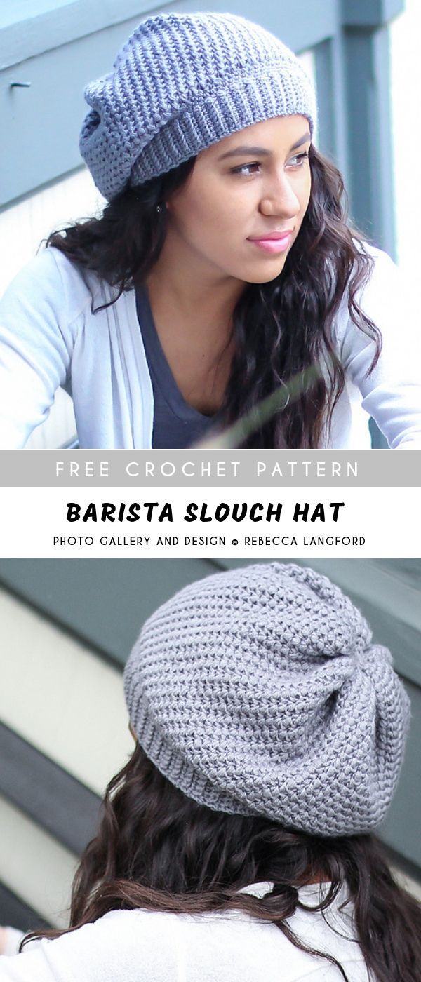 Barista Slouch Crochet Hat with Free Pattern -   12 knitting and crochet Patterns slouch hats ideas
