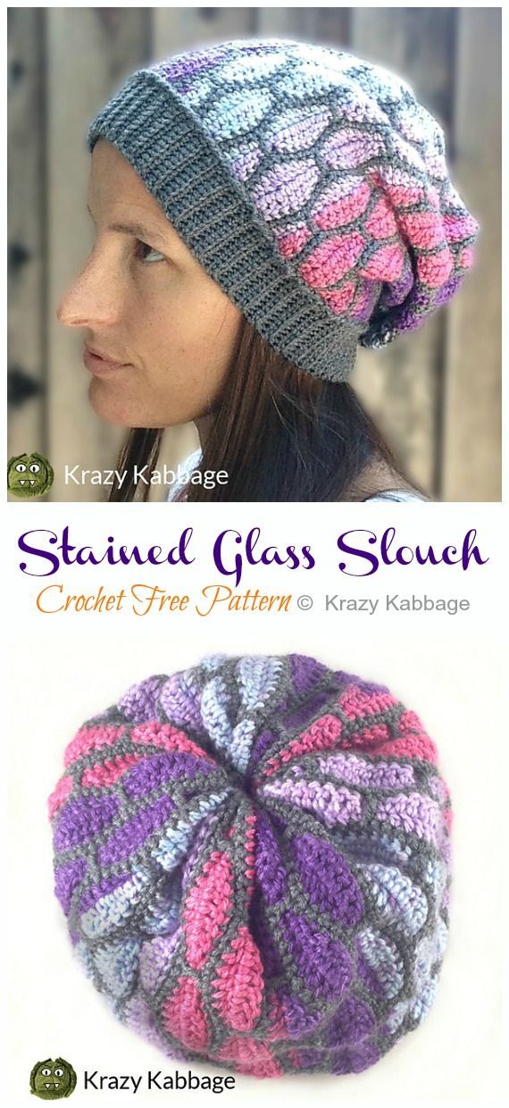 Stained Glass Slouch Hat Crochet Free Pattern -   12 knitting and crochet Patterns slouch hats ideas