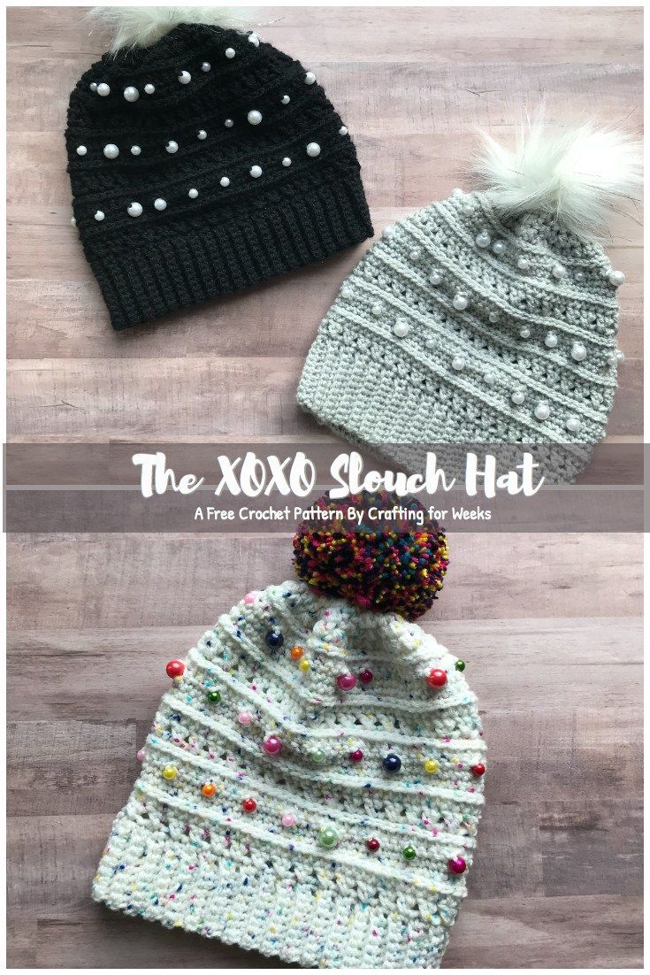 The Xoxo Slouch Hat Free Crochet Pattern -   12 knitting and crochet Patterns slouch hats ideas