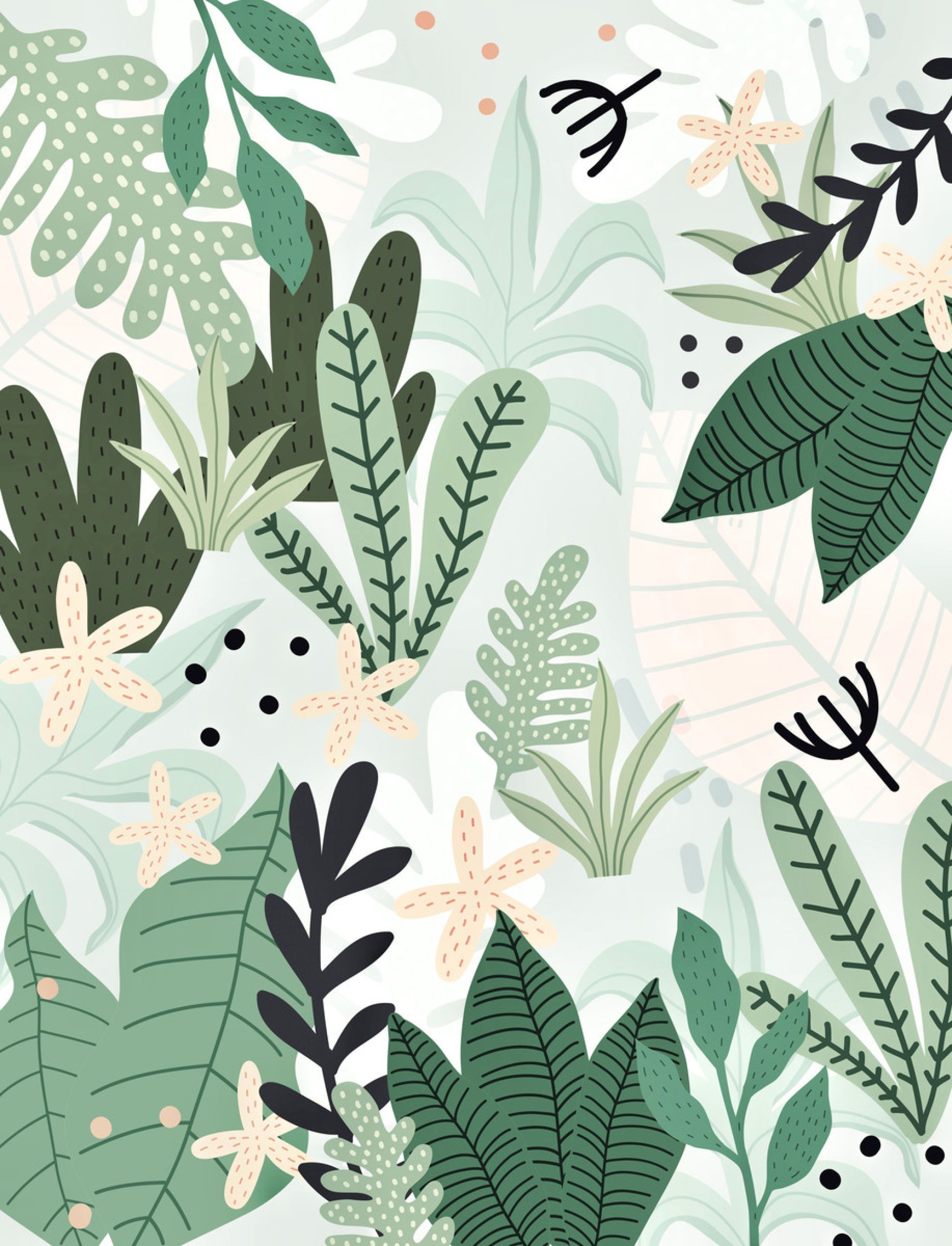 Into the Jungle II Wallpaper by Gale Switzer (galeswitzer) from ?40.00 per m? -   12 plants Pattern inspiration ideas