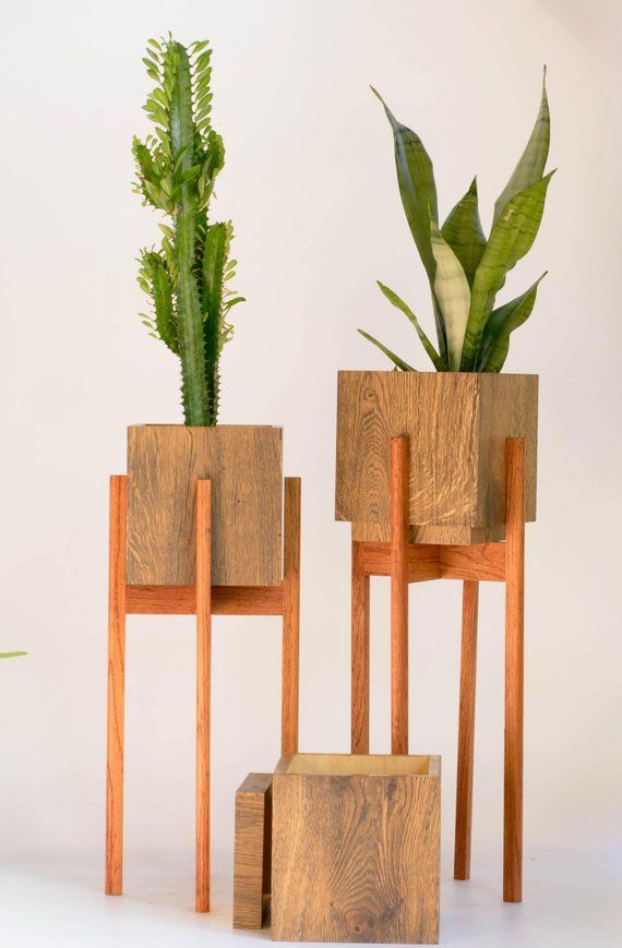 Mid Century Modern Plant Stand with Pot, Large Planter with Saucer, Planter Stand with Pot, Plant Stands Indoor, Pot with Saucer -   13 pidestall plants Stand ideas