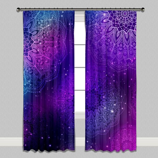 Boho Purple Pink Teal and Blue Mandala Curtains -   13 room decor For Teen Girls curtains ideas