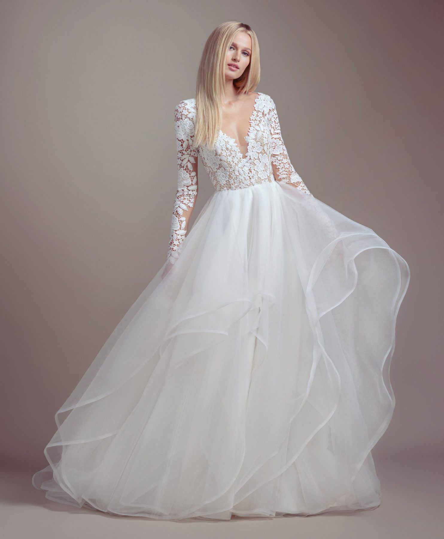 Lace Bodice Long Sleeve Ball Gown Wedding Dress -   14 blush wedding Gown ideas