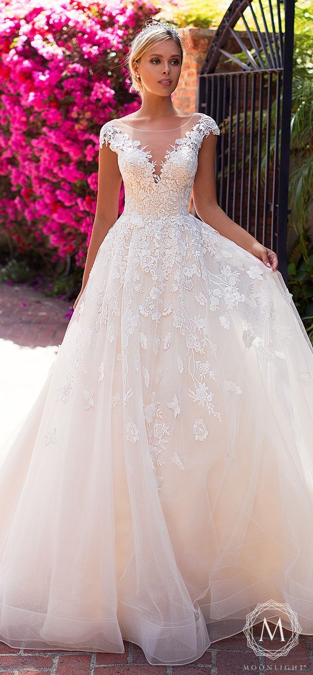 Moonlight Bridal: Glamorous Wedding Dresses for 2019 -   14 blush wedding Gown ideas