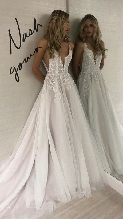 Spaghetti Straps Wedding Dress,Informal Boho Wedding Dress,Sexy Open Back Bridal Dress from Sancta Sophia -   14 blush wedding Gown ideas