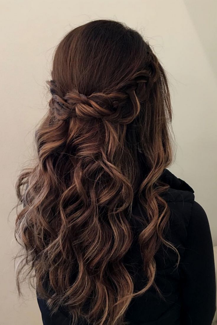 this half up half down look with a crown braid + seaside waves would look dreamy on any hair size and colour -   14 hairstyles Half Up Half Down waves ideas