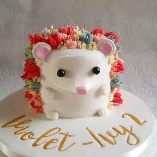 Flower hedgehog cake by Little Peach Cakery -   15 cake Art fun ideas