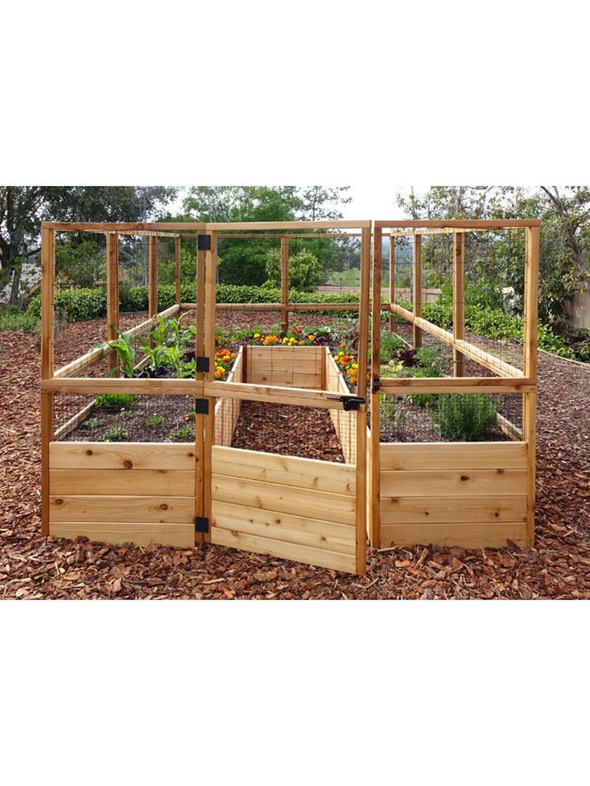 Raised Garden Bed 8'x8' or 8'x12' with Deer Fence Kit | Gardener's Supply -   15 garden design Fence deer ideas