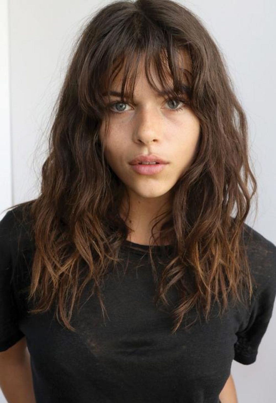 35 Absolutely Cute Wavy Bangs That Will Enhance Your Hairstyles -   15 hairstyles Curly bangs ideas